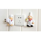  2pcs Power Cable Plug Hook Cartoon Chef Strong Wall Decor Stick Hooks for Home
