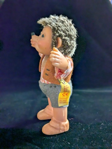 Vintage STEIFF 4,5" IGEL "MACKI" Figur mit MESSINGKNOPF ~ sauber & geruchlos! - Bild 2 von 11