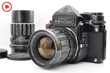 Objectifs Pentax 6x7 67 TTL SMC Takumar 75 mm f/4,5 et 200 mm f/4 du Japon...