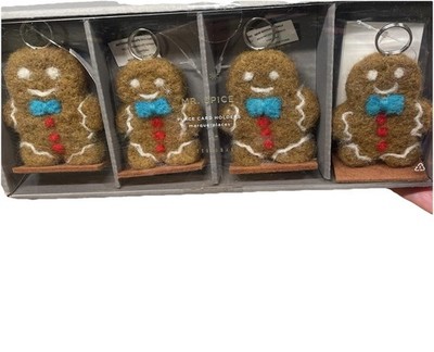 Pottery Barn Gingerbread Place Card Holders - Set Of 4 - Mr Spice Christmas NWT