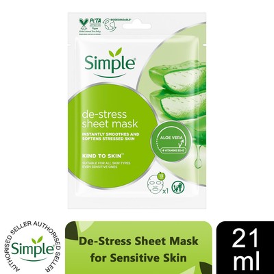 5xor10x Simple Kind to Skin Stress Laken Maske mit Aloe & Multivitaminen, 21ml