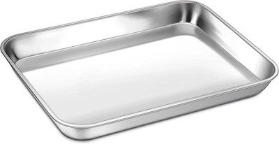 10.5 Inch Baking Cookie Sheet, Oven Pan Tray Stainless Steel Sheet Pan for Kitch