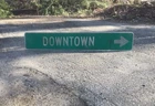 5ft Vintage DOWNTOWN Street Road Sign Gas Oil Chevy Ford Antique Decor Art Signs