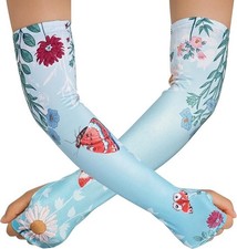 Gardening Arm Sleeves Thorn Resistant Sun Protection Thumb Hole Pair