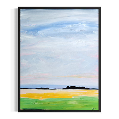 Abstract Expressionist Original Landscape Painting 14x11 Signed Canvas