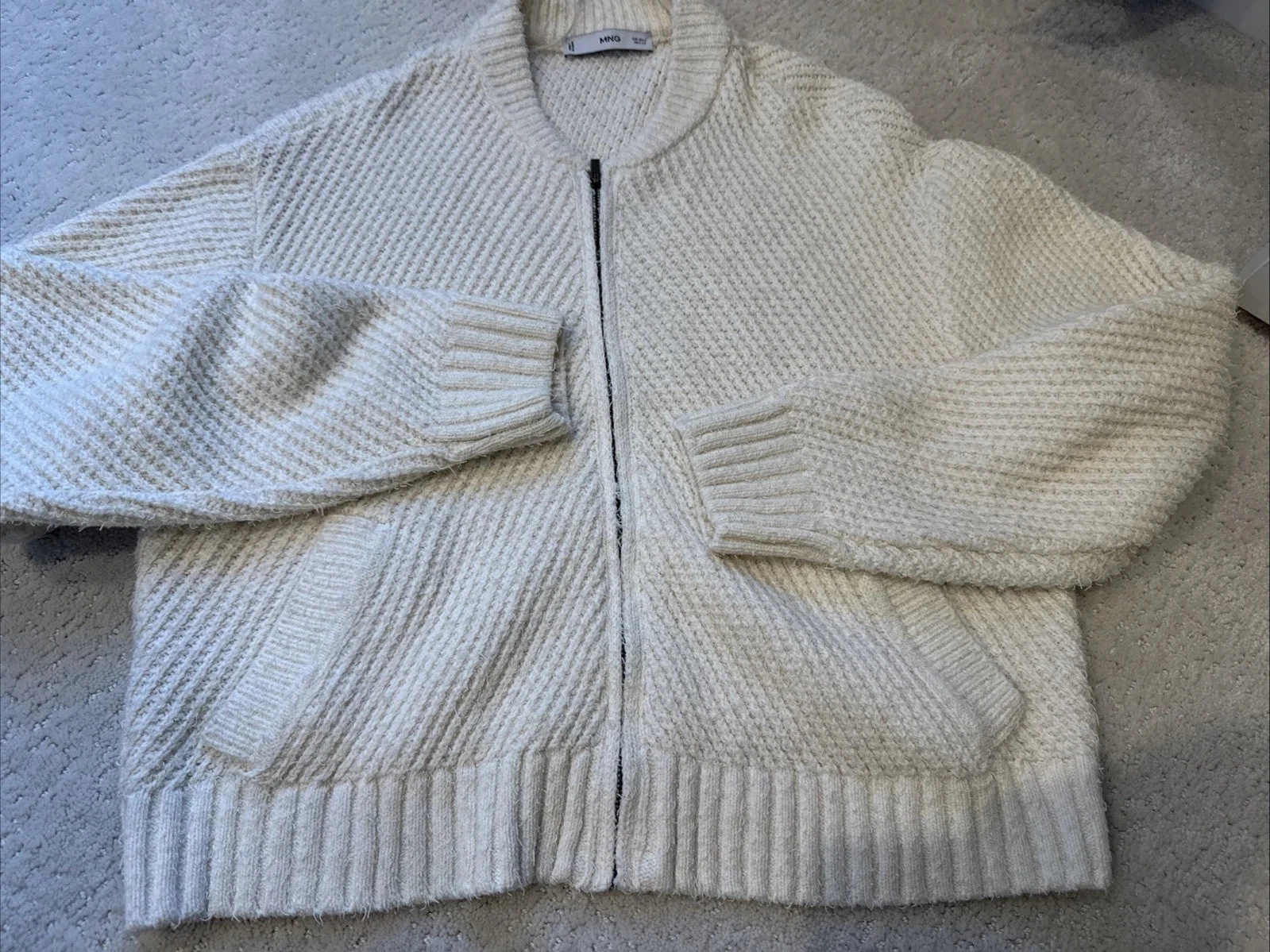 OFF WHITE Cappotto maglione mango piccolo bianco sporco