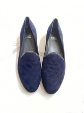 Stuart Weitzman Blue Suede Slip On Loafer Sty...