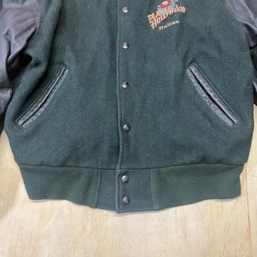 Planet Hollywood Nashville Button Up Jacket Leather Sleeves Large Embroidered image 6