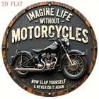 Vintage Motorcycle Metal Sign Retro Biker Wall Decor Garage Man Cave Tin Art
