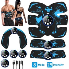 EMS Abdominal Muscle Stimulator Fitness ABS Hip Body Training Toner USB 8 Modes