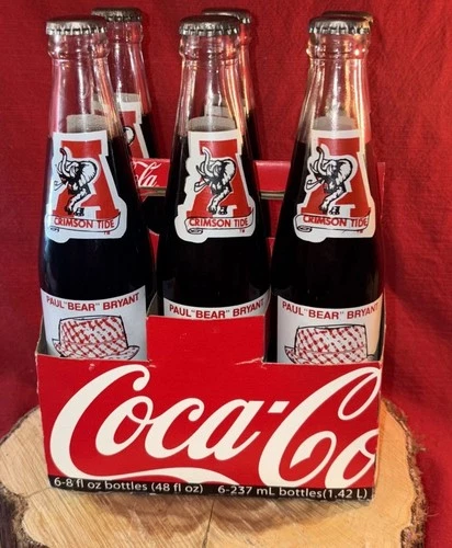 VTG PAUL "BEAR" BRYANT ALABAMA CRIMSON TIDE 6 PACK 1979 COKE BOTTLE  315 WINS
