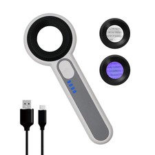 60X Handheld Magnifier with UV LED Lights, Rechargeable Loupe for Gems, Watche