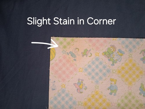 Vintage Lot of 3 Flannel Baby Nursery Designs Blanket Fabric Squares 11"×13" - Picture 7 of 12