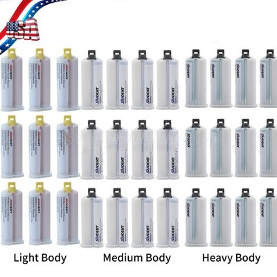 LIGHT MEDIUM HEAVY Body Impression Material Dental VPS FAST SET 50ML Cartridges