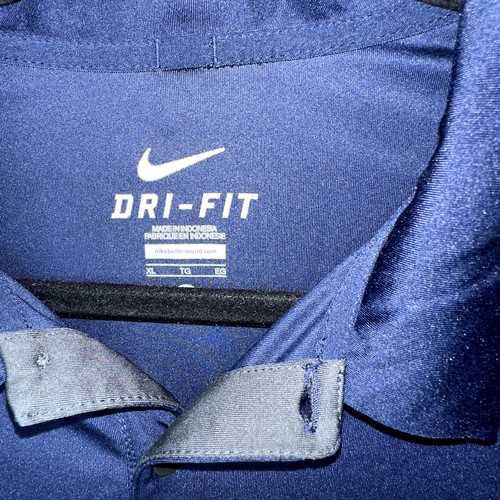 Nike Dri Fit Herren Gr. XL dunkelblau grau kurzarm Knopfleiste Golf Poloshirt - Bild 2 von 6