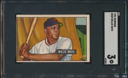 1951 BOWMAN BASEBALL #305 WILLIE MAYS RC SGC 3 VG HOF ROOKIE