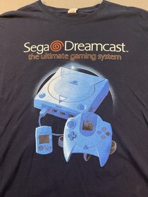 Vintage Y2K Sega Dreamcast Short 2xl Video Game Promo T Shirt Blue Long Sleeve