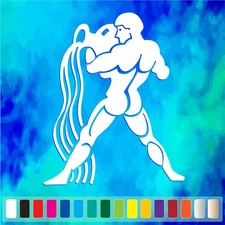 AQUARIUS Symbol cut vinyl decal #2 car truck window Astrology stickers
