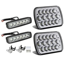 Partsam 2PCS Rectangle H6054 LED Headlights 5x7 7x6 6" LED Light Bar 36W 65...