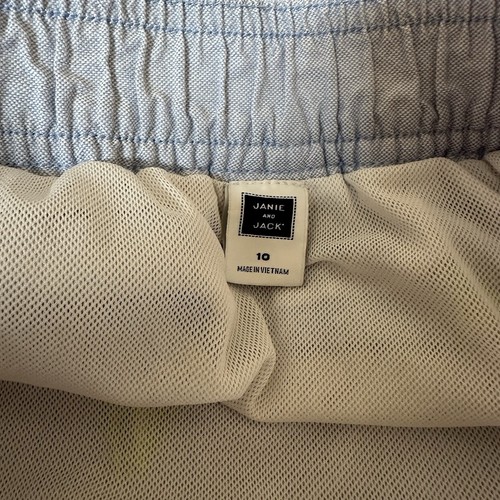 Janie & Jack Swim Trunks Board Shorts Light Blue Embroidered Sailboats Boys 10 - Picture 5 of 7
