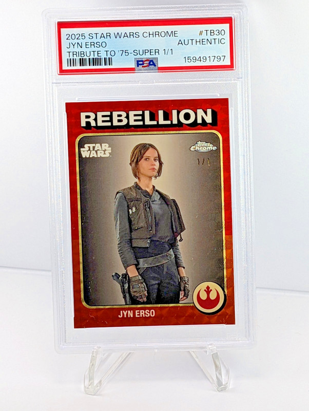 2025 Topps Chrome Star Wars Jyn Erso 1975 Tribute 🔥 SUPERFRACTOR 1/1 🔥 PSA