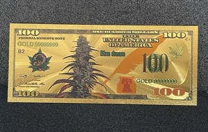 $100 Gold Foil Note Featuring Blue Dream Cannabis
