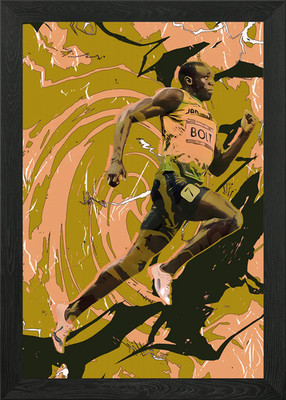Usain Bolt gerahmtes Wandbild Poster Leinwanddruck Bild