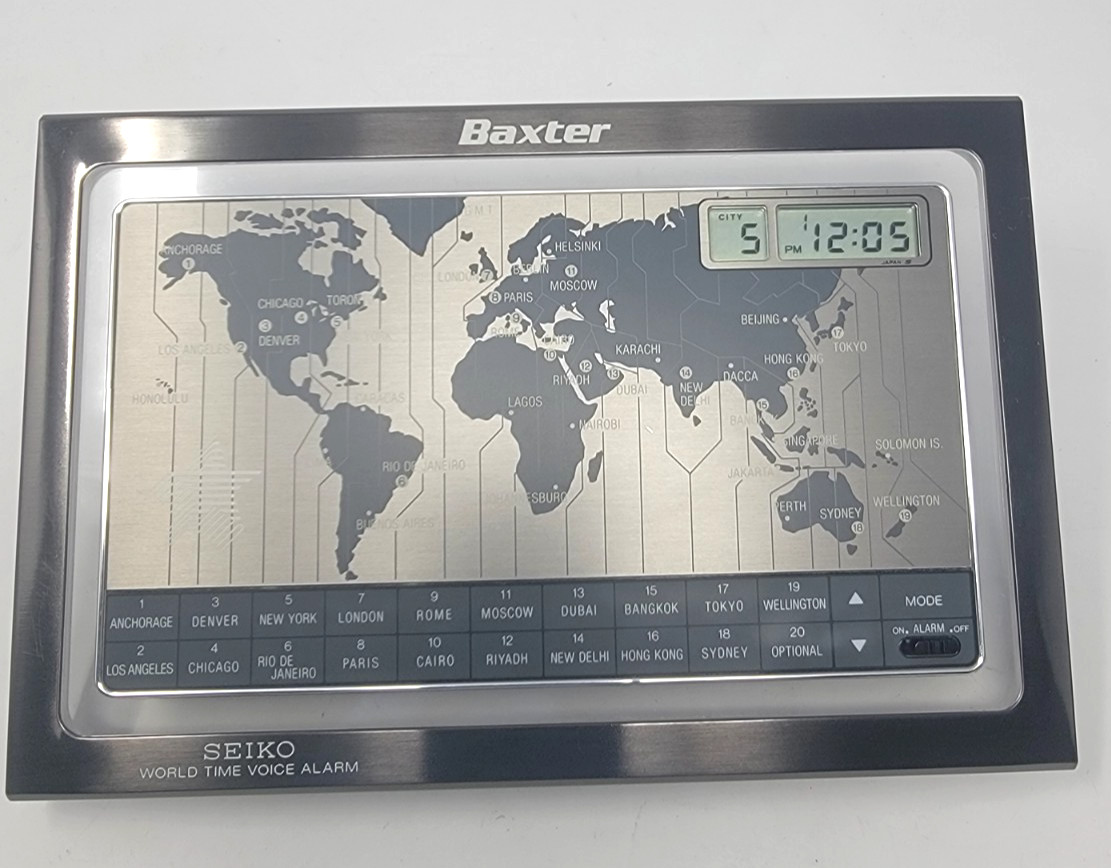 Vintage SEIKO World Time Voice Talking Alarm International Digital Desk Clock