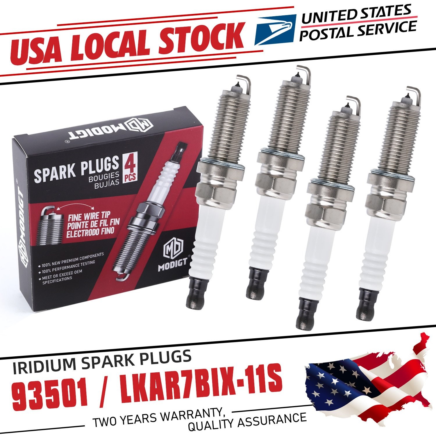 For NGK 96964 4Pcs Iridium Spark Plugs DILKAR7G11GS OEM High Quality For Acura
