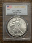 2017 AMERICAN SILVER EAGLE $1 FIRST STRIKE PCGS MS 70