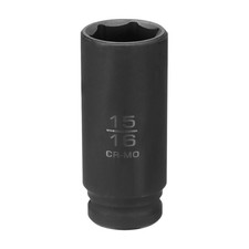 6 Point Impact Socket 15/16" Socket 1/2" Square Drive 3.1" Long 40cr Steel