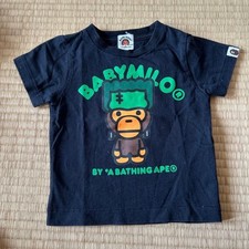 Bape Kids A Bathing Ape Baby Milo Kids Black Short-Sleeve T-Shirt Size 90
