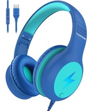 Kids Headphones Wired with Microphone, USB Type C Headphones for Kids Girls B...