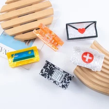 Fashion PVC Hair Claw Print Imitation Acetic Acid Cartoon Hair Clips Cartoon