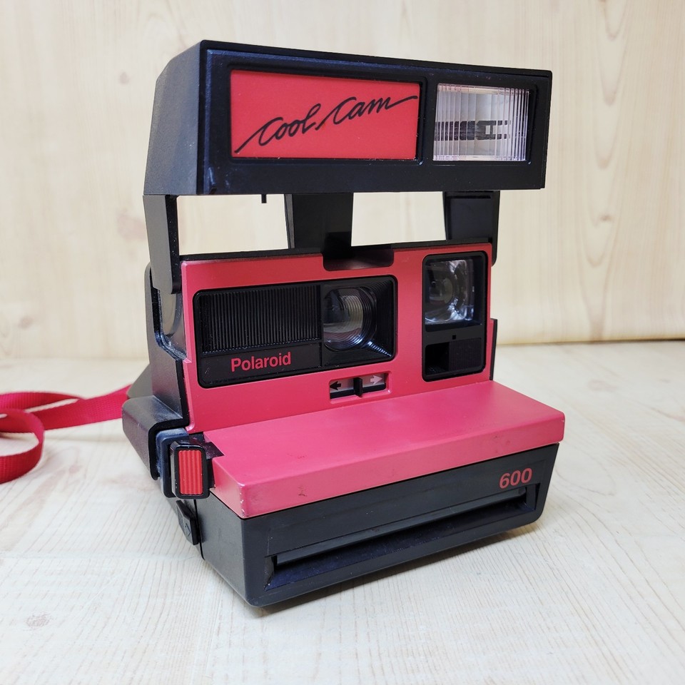 Vintage Polaroid Cool Cam 600 Instant Film Camera Red & Black Film Tested Works