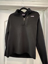 Patagonia 1/4 Zip Fleece Pullover Black Mens Small Better Sweater