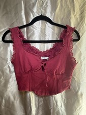 Princess Polly Scarlett Frill Trim Corset Crop Top Size 8