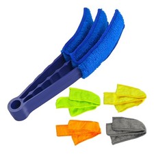 Car Vent Cleaner Duster Brush, Blinds Cleaning Tools with 5 Microfiber Sleeve...