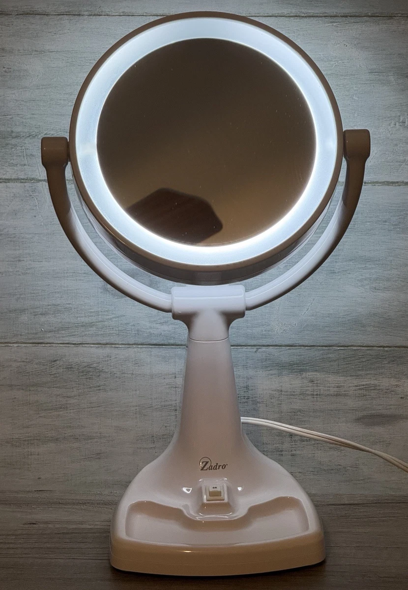 Zadro MAX110 Max Bright Lighted Makeup Mirror 10X 1X White Vanity Tested Works!