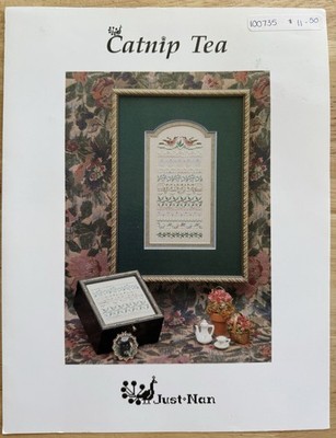 Just Nan Catnip Tea Cross Stitch Chart With Bead Embellishment Pack