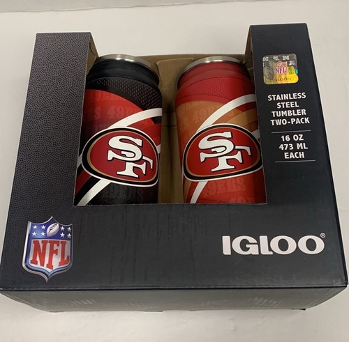 San Francisco 49ers 16 oz Tumbler Stainless Steel Set NFL x Igloo New - Picture 2 of 11