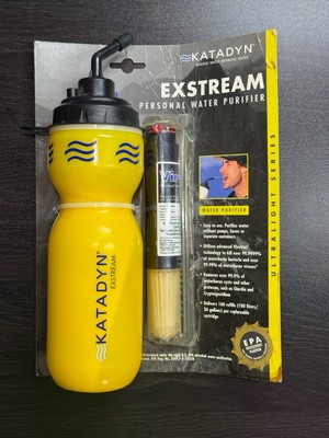 KATADYN EXSTREAM Personal Water Purifier Bottle & Filter - Yellow NEW