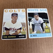 1964 Topps Carl Warwick #179 & Al Weis Rookie Cup #168 Vintage Cards (fair)(a)