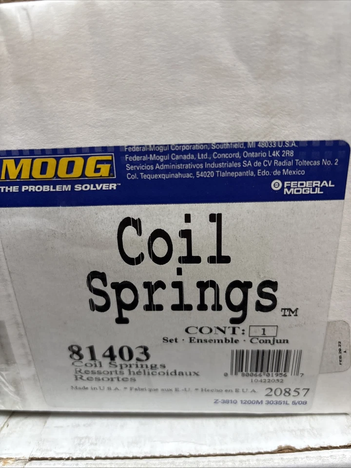 Juego de muelles helicoidales traseros para Chrysler Pacifica 2004-2008 2005 2006 2007 Moog 81403 Foto 2 de 2