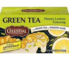 Celestial Seasonings Honey Lemon Ginseng Green Tea Bags 20 Count Pack