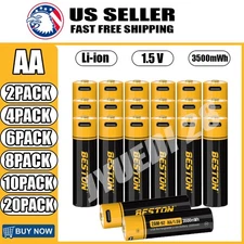 1.5V USB Rechargeable AA Battery 3500mwh Li-ion Batteries Lot -  High Quality !