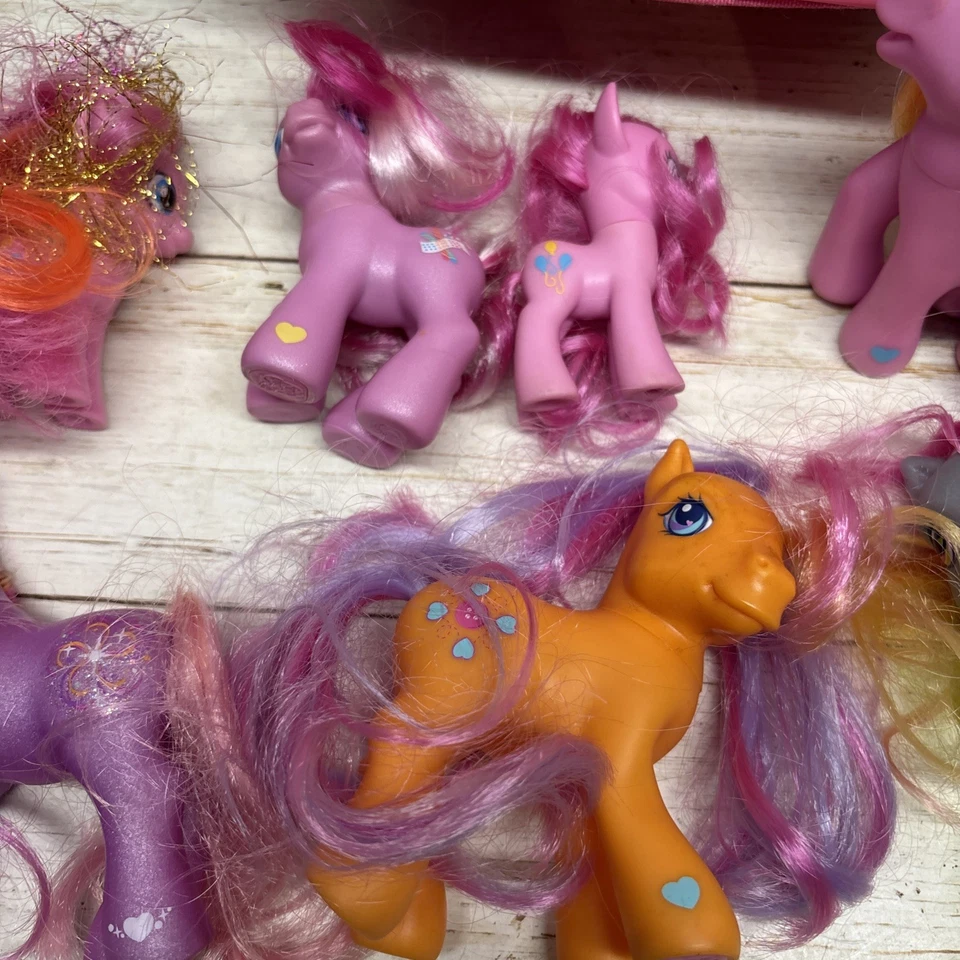 Estuche de transporte vintage My Little Pony bolsa de almacenamiento MLP I Love My Ponies lote de 7 Foto 4 de 4