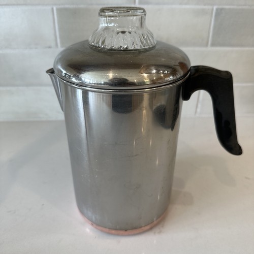 REVERE WARE 1801 PERKOLATOR KAFFEE Kanne 1801 Kupferboden 8 Tassen Clinton, Ill USA