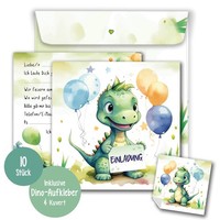 Xxl Einladungskarten Dino Junge 10Er Set Geburtstag Kindergeburtstag Einladung