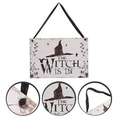  2 Pack Halloween Schild Hexe Deko Hexen Türschild Mini Hexenbesen
